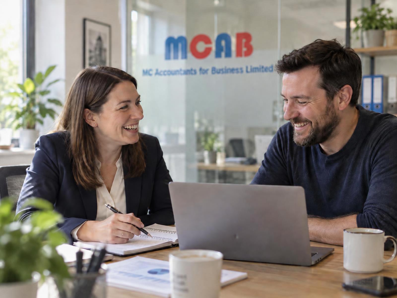 An MC Accountants adviser meeting a business owner in the Coventry office